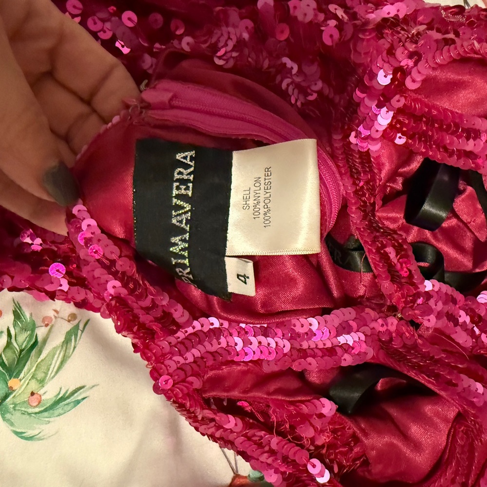 Riviera Pink Sequin Halter Prom Dress - Picture 10 of 15